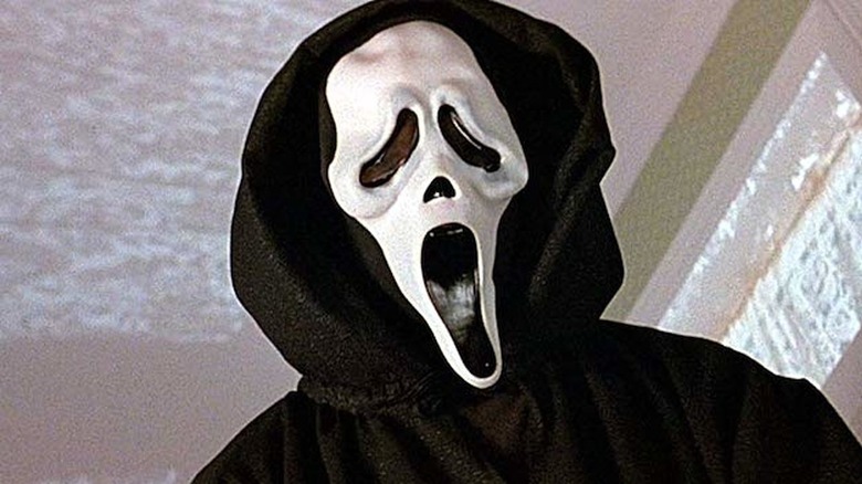 A close-up of the original Ghostface mask