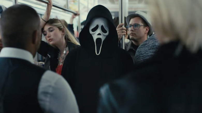 Ghostface on a subway