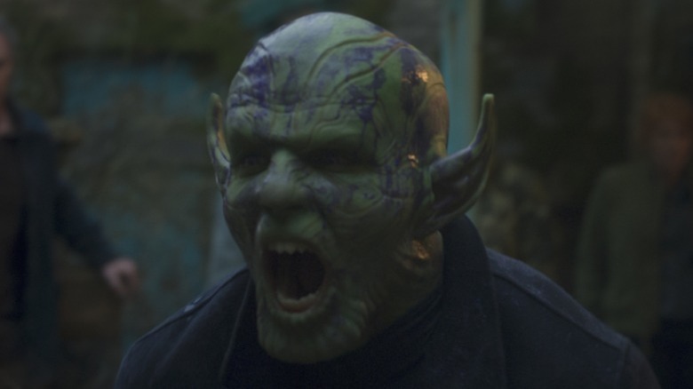 Rebel Skrull leader Gravik yelling in his alien form