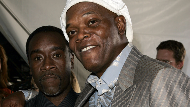 Don Cheadle and Samuel L. Jackson smiling together