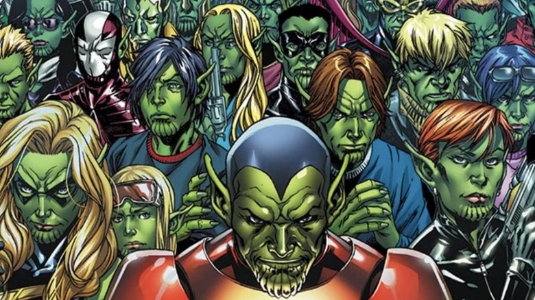 Group of Skrulls looking menacingly