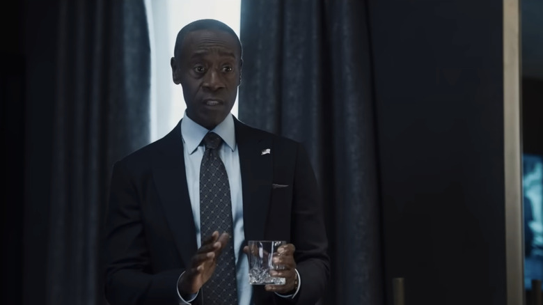 Rhodey talks with Nick Fury