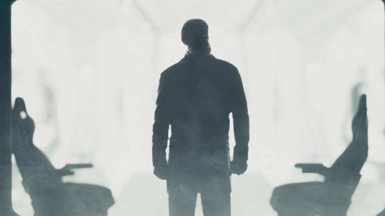 Nick Fury in silhouette