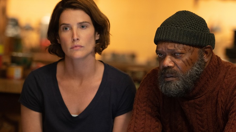 Cobie Smulders and Samuel L. Jackson 