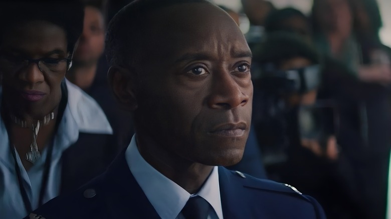 Rhodey at a ceremony