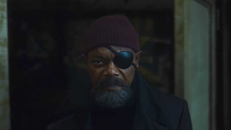 Fury looking focused wearing an eye patch