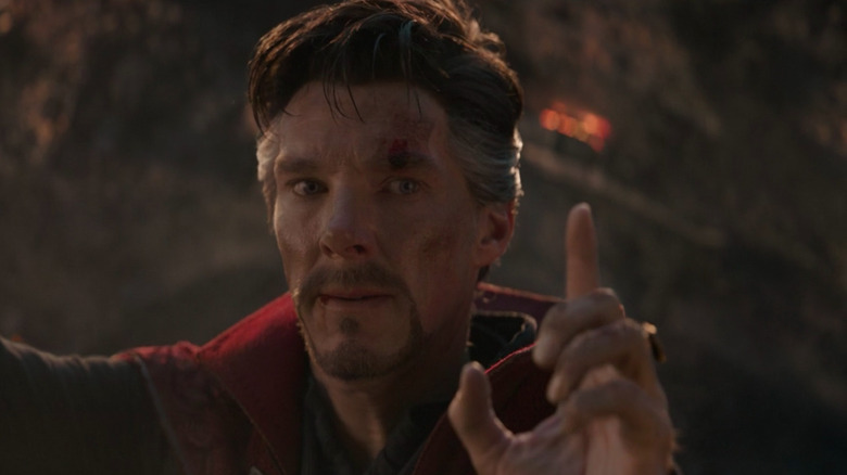 Doctor Strange signaling Tony Stark