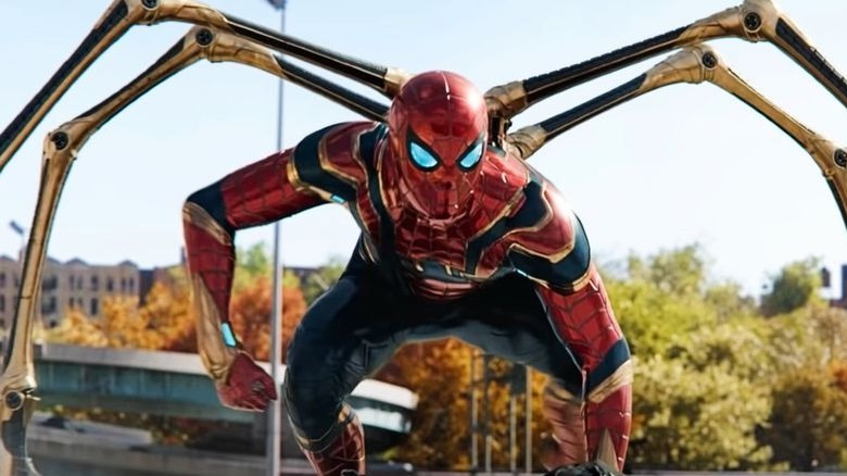 Spiderman in the Iron Spider suit