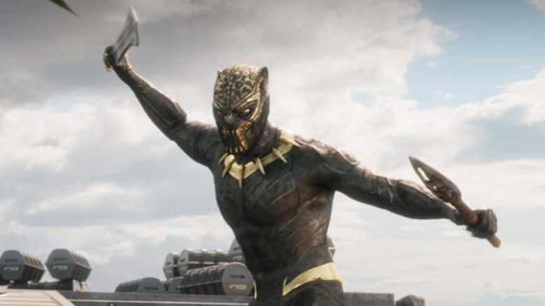 Killmonger in the Golden Jaguar suit