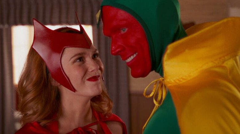 Wanda and Vision in their Halloween costumes in WandaVision