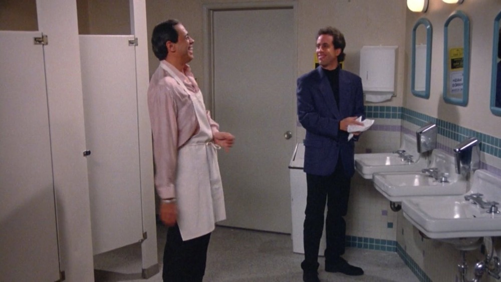 Reni Santoni and Jerry Seinfeld in Seinfeld