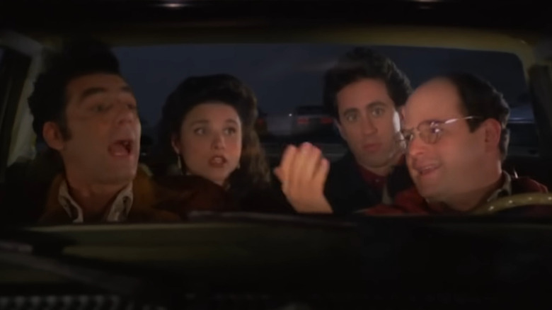 Jerry Elaine Kramer and George in a car