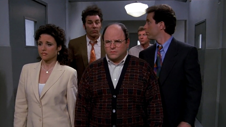 Jerry, Elaine, George, and Kramer go to jail in the Seinfeld series finale