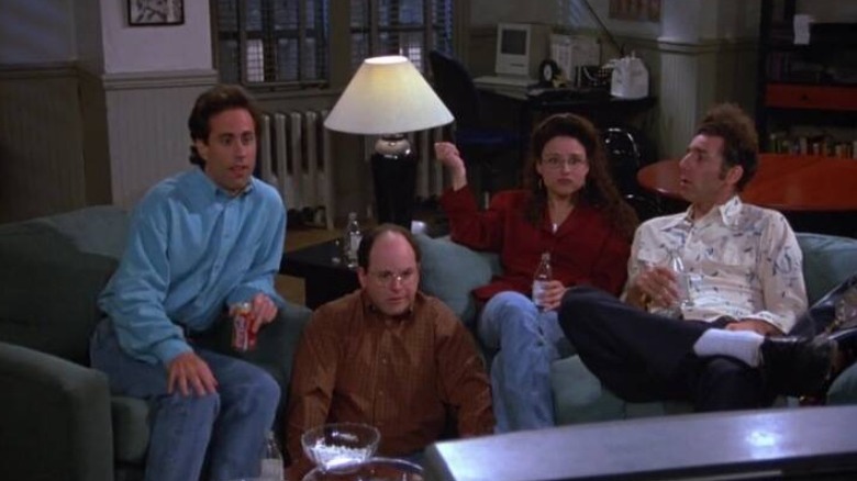 The "Seinfeld" cast watching TV