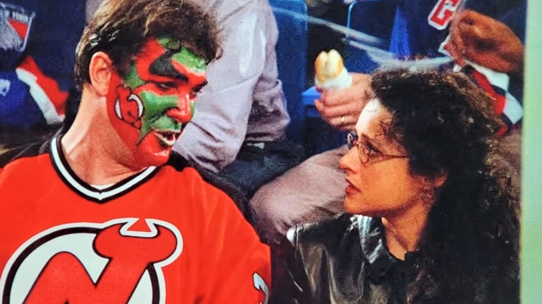 Puddy and Elaine at Devils game