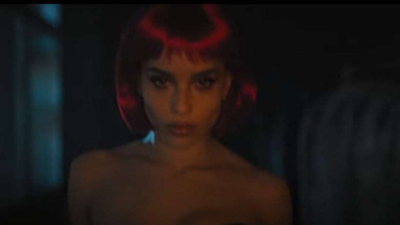 Selina Kyle wearing red wig