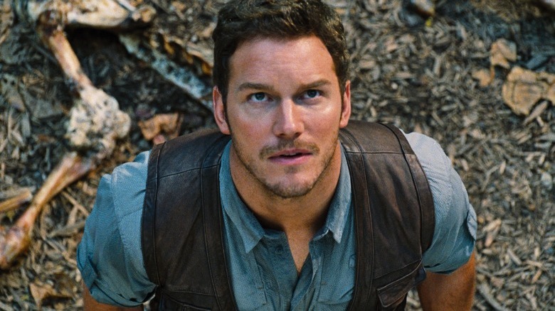 Chris Pratt looking up