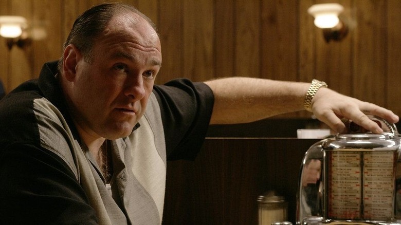 Tony Soprano looks up