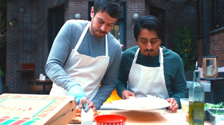 Sean and Toby bake pizza