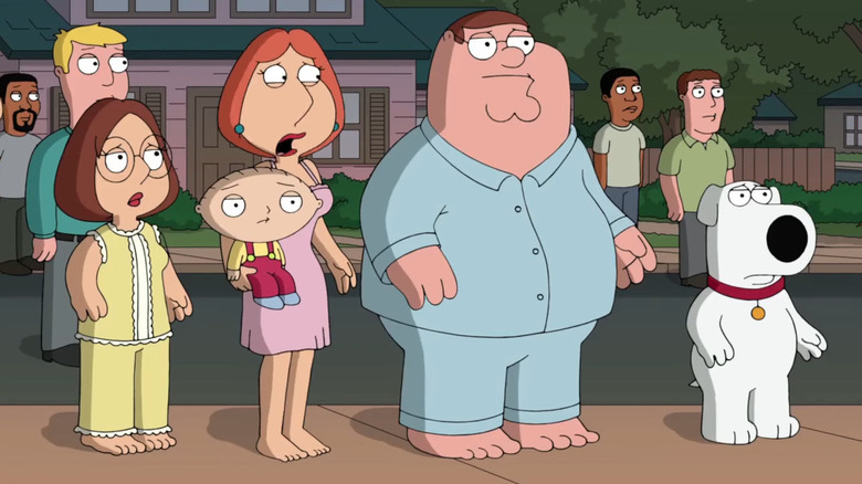 Family Guy characters look on in horror