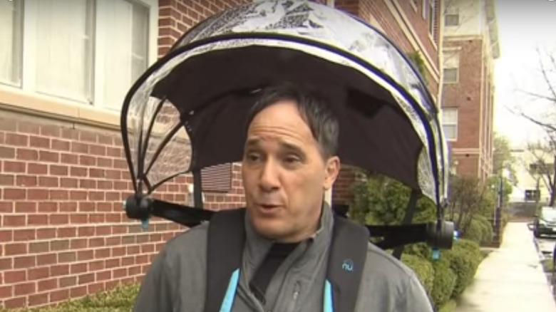 Alan Kaufman wears the Nubrella