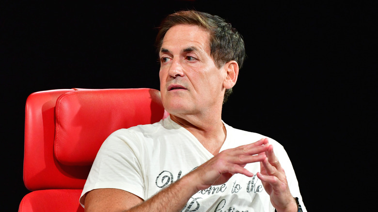 Mark Cuban sitting in red chair