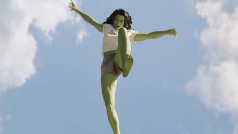 She-Hulk jumping in air 