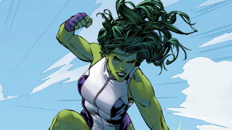 She-Hulk flexing 