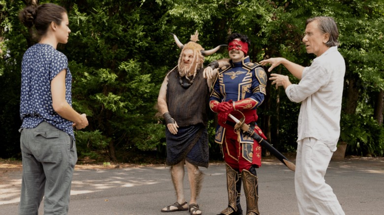 Jen Walters, Man-Bull, and El Aguila with Emil Blonsky at his retreat