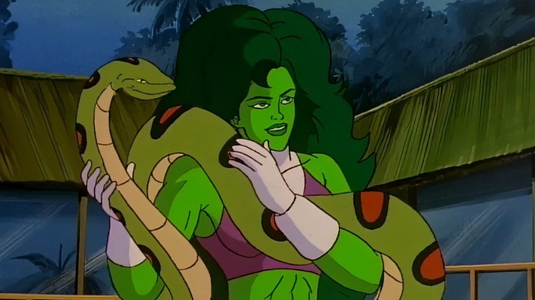 She-Hulk holding a snake