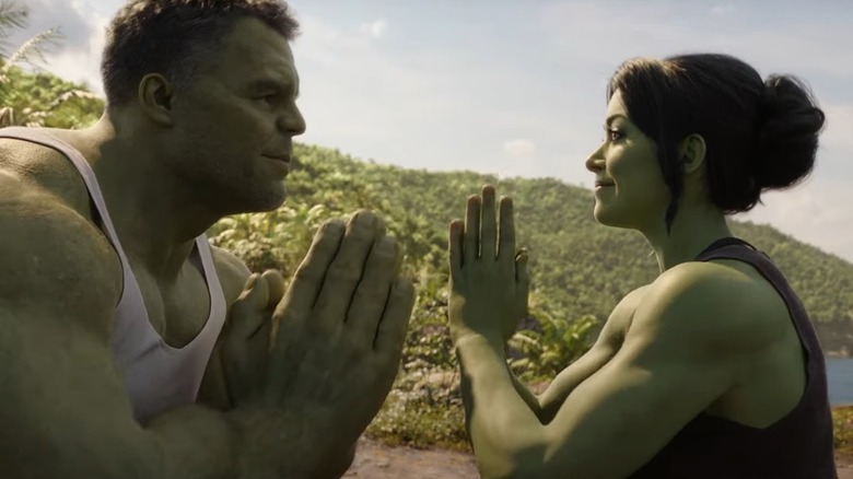 She-Hulk and Hulk training