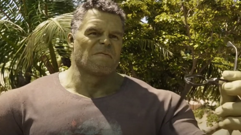 Hulk with broken glasses