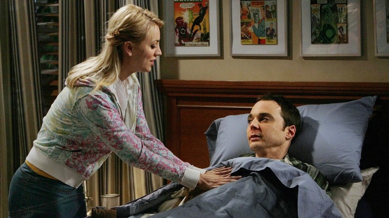 Penny singing "Soft Kitty" to Sheldon