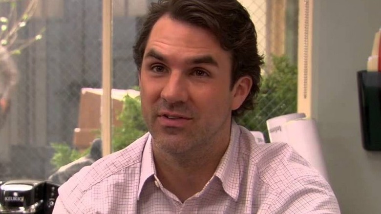 Mark Brendanawicz talking in Parks and Rec Season 1