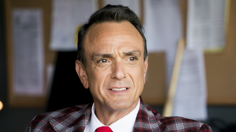 Brockmire man in closeup wearing plaid suit