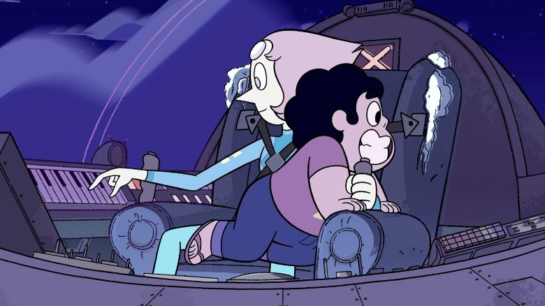 Pearl and Steven in ship