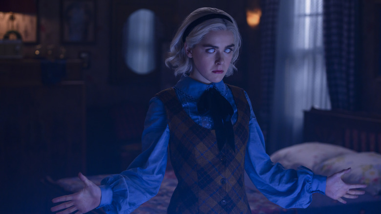 Sabrina casts a spell in Chilling Adventures of Sabrina