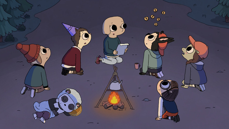 kids around campfire