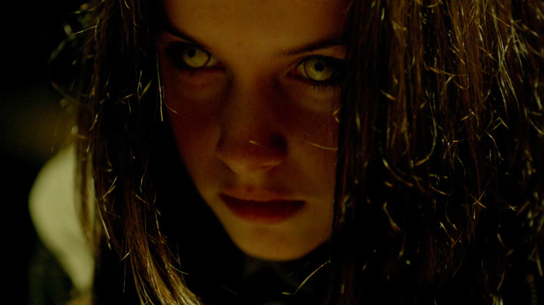 Aimee Kelly as Maddy shows her werewolf eyes on Wolfblood