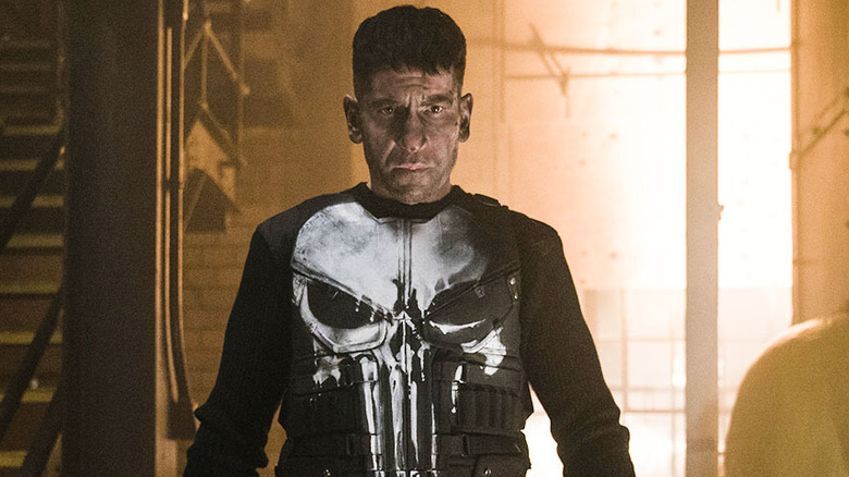 Frank Castle wearing skull shirt