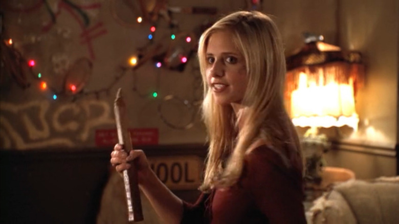 Buffy wields a stake in Buffy the Vampire Slayer