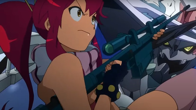 Yoko holding a sniper