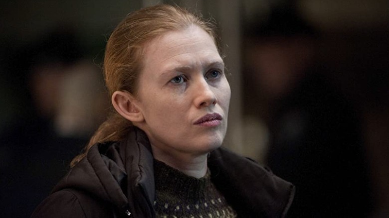 Mireille Enos staring forward