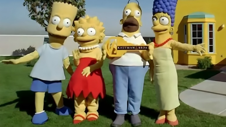 The Simpsons posing