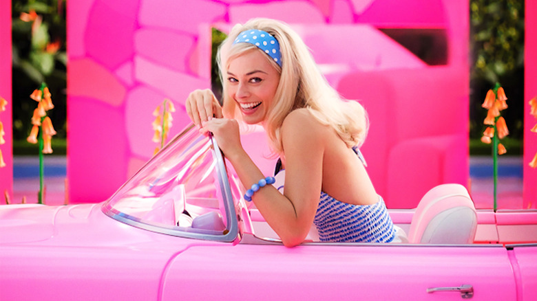 Margot Robbie smiling in Barbie