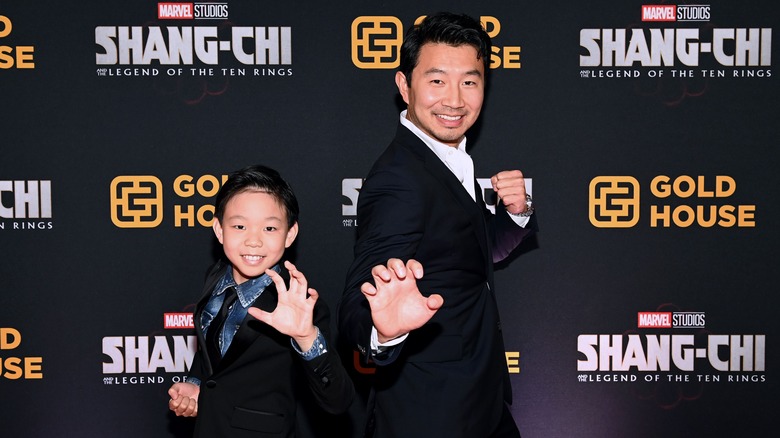 Jayden Zhang and Simu Liu attend the Toronto premiere of "Shang-Chi and The Legend of the Ten Rings"