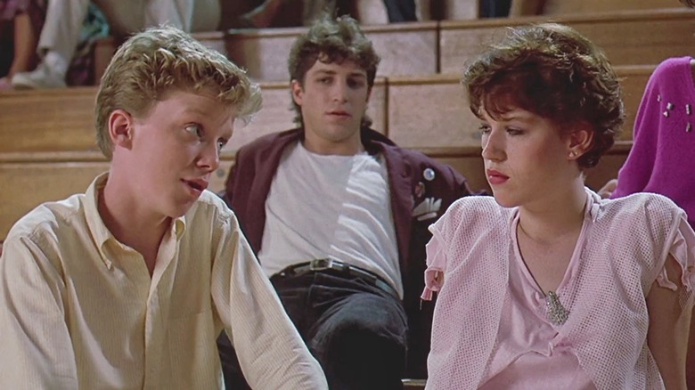 Anthony Michael Hall and Molly Ringwald in Sixteen Candles