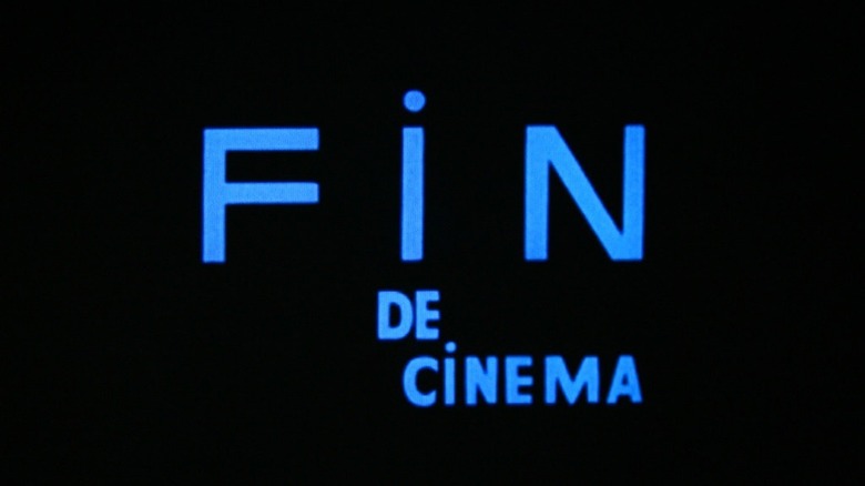 Godard's closing placard, Fin de Cinema