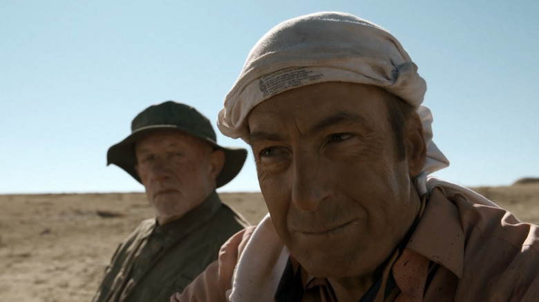 Bob Odenkirk and Jonathan Banks in desert