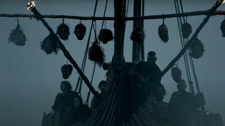 Heads on Ragnar's ship